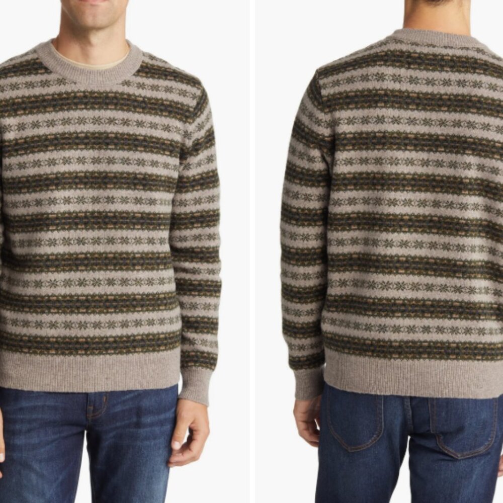 Schott Bros NYC Fair Isle Crewneck Sweater NWT sz XL
